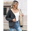 Zeagoo Women Sherpa Fleece Jacket Zip Up Thick Warm Hoodie Fall Winter Coat(Deep Grey)