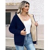 Zeagoo Women Sherpa Fleece Jacket Zip Up Thick Warm Hoodie Fall Winter Coat(Navy Blue)