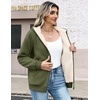 Zeagoo Women Sherpa Fleece Jacket Zip Up Thick Warm Hoodie Fall Winter Coat(Olive Green)