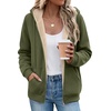 Zeagoo Women Sherpa Fleece Jacket Zip Up Thick Warm Hoodie Fall Winter Coat(Olive Green)