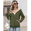 Zeagoo Women Sherpa Fleece Jacket Zip Up Thick Warm Hoodie Fall Winter Coat(Olive Green)