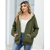 Zeagoo Women Sherpa Fleece Jacket Zip Up Thick Warm Hoodie Fall Winter Coat(Olive Green)