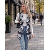 Zeagoo Women Vest Long Plaid Jackets Sleeveless Flannel Coats with Pockets(Black-gz800)