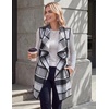 Zeagoo Women Vest Long Plaid Jackets Sleeveless Flannel Coats with Pockets(Black-gz800)