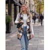 Zeagoo Women Vest Long Plaid Jackets Sleeveless Flannel Coats with Pockets(Brown-gz794)