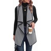 Zeagoo Women Vest Long Plaid Jackets Sleeveless Flannel Coats with Pockets(Houndstooth-jh275)