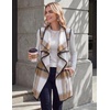 Zeagoo Women Vest Long Plaid Jackets Sleeveless Flannel Coats with Pockets(Khaki-gz554)