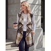 Zeagoo Women Vest Long Plaid Jackets Sleeveless Flannel Coats with Pockets(Khaki-gz798)