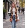 Zeagoo Women Vest Long Plaid Jackets Sleeveless Flannel Coats with Pockets(Orange-gz526)