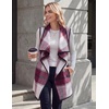 Zeagoo Women Vest Long Plaid Jackets Sleeveless Flannel Coats with Pockets(Red-gz543)