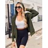 Zeagoo Womens Corduroy Knit Hoodies Zip Up Shirt Jacket Slouchy Short Jackets Casual Long Sleeve Shackets