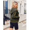 Zeagoo Womens Corduroy Knit Hoodies Zip Up Shirt Jacket Slouchy Short Jackets Casual Long Sleeve Shackets