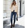 Zeagoo Womens Fashion Cropped Jacket Corduroy Button Down Long Sleeve Coats(Apricot)