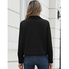 Zeagoo Womens Fashion Cropped Jacket Corduroy Button Down Long Sleeve Coats(Black)