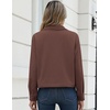 Zeagoo Womens Fashion Cropped Jacket Corduroy Button Down Long Sleeve Coats(Brown)