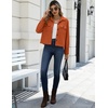Zeagoo Womens Fashion Cropped Jacket Corduroy Button Down Long Sleeve Coats(Caramel)