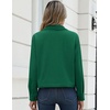 Zeagoo Womens Fashion Cropped Jacket Corduroy Button Down Long Sleeve Coats(Dark Green)