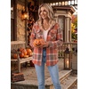 Zeagoo Womens Flannel Jacket Plaid Fleece Lined Shacket Hooded Winter Coats(3-orange Gz867)