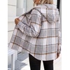Zeagoo Womens Flannel Jacket Plaid Fleece Lined Shacket Hooded Winter Coats(Grey Gw568)