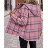 Zeagoo Womens Flannel Plaid Jacket Fleece Lined Shacket Hooded Warm Coat(Pink-gw571)