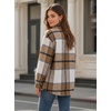 Zeagoo Women’s Flannel Plaid Shacket Long Sleeve Button Down Jacket S-2XL(A-khaki)