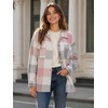 Zeagoo Women’s Flannel Plaid Shacket Long Sleeve Button Down Jacket S-2XL(Pink)