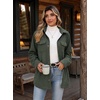 Zeagoo Womens Fleece Jackets Corduroy Shackets Snap Casual Fall Coat(Army Green)