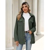 Zeagoo Womens Fleece Jackets Corduroy Shackets Snap Casual Fall Coat(Army Green)