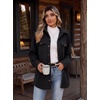 Zeagoo Womens Fleece Jackets Corduroy Shackets Snap Casual Fall Coat(Black)