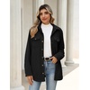Zeagoo Womens Fleece Jackets Corduroy Shackets Snap Casual Fall Coat(Black)