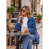 Zeagoo Womens Fleece Jackets Corduroy Shackets Snap Casual Fall Coat(Blue)