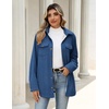 Zeagoo Womens Fleece Jackets Corduroy Shackets Snap Casual Fall Coat(Blue)
