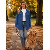 Zeagoo Womens Fleece Jackets Corduroy Shackets Snap Casual Fall Coat(Blue)