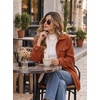 Zeagoo Womens Fleece Jackets Corduroy Shackets Snap Casual Fall Coat(Caramel)