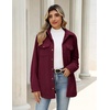 Zeagoo Womens Fleece Jackets Corduroy Shackets Snap Casual Fall Coat(Dark Red)