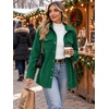 Zeagoo Womens Fleece Jackets Corduroy Shackets Snap Casual Fall Coat(Green)