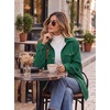 Zeagoo Womens Fleece Jackets Corduroy Shackets Snap Casual Fall Coat(Green)