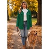 Zeagoo Womens Fleece Jackets Corduroy Shackets Snap Casual Fall Coat(Green)
