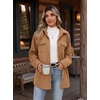 Zeagoo Womens Fleece Jackets Corduroy Shackets Snap Casual Fall Coat(Khaki)