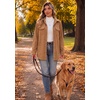 Zeagoo Womens Fleece Jackets Corduroy Shackets Snap Casual Fall Coat(Khaki)