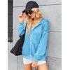 Zeagoo Women’s Lightweight Hoodies Full Zip Up Oversized Sweatshirt Trendy(Baby Blue)