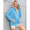 Zeagoo Women’s Lightweight Hoodies Full Zip Up Oversized Sweatshirt Trendy(Baby Blue)
