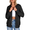 Zeagoo Women’s Lightweight Hoodies Full Zip Up Oversized Sweatshirt Trendy(Black)