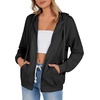 Zeagoo Women’s Lightweight Hoodies Full Zip Up Oversized Sweatshirt Trendy(Black)