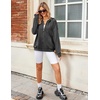 Zeagoo Women’s Lightweight Hoodies Full Zip Up Oversized Sweatshirt Trendy(Dark Grey)