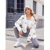 Zeagoo Women’s Lightweight Hoodies Full Zip Up Oversized Sweatshirt Trendy(Floral Printed)