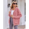 Zeagoo Women’s Lightweight Hoodies Full Zip Up Oversized Sweatshirt Trendy(Pink)