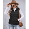 Zeagoo Womens Lightweight Quilted Puffer Vest Stand Collar Zip Up Outerwear(Black)
