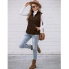 Zeagoo Womens Lightweight Quilted Puffer Vest Stand Collar Zip Up Outerwear(Brown)