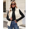 Zeagoo Womens Lightweight Quilted Puffer Vest Stand Collar Zip Up Outerwear(Cream)